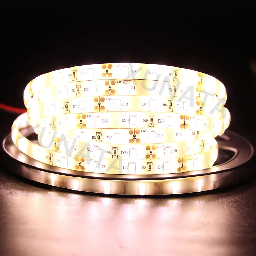 12V 24V LED Strip SMD 2835 Flexible LED Tape 5M 120 240 480Leds/m Waterproof Ribbon Diode Room Decor Warm Natural Cool White