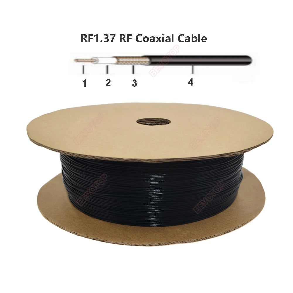 1Pcs MMCX Male Plug to MMCX Female Jack Connector RF1.37 Cable Pigtail RF Coaxial Cable Extension Cord Jumper 5CM-15M