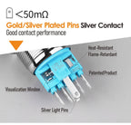 LANBOO 22B2 Economy Metal Pushbutton Switch / 1NO1NC / Momentary or Latching Available. Ring/Power Supply Button