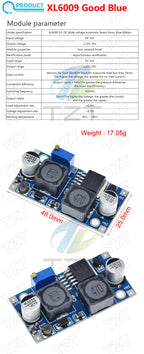TZT 1/3PCS Boost Buck DC-DC Adjustable Step Up Converter XL6009 Power Supply Module 20W 5-32V to 1.2-35V