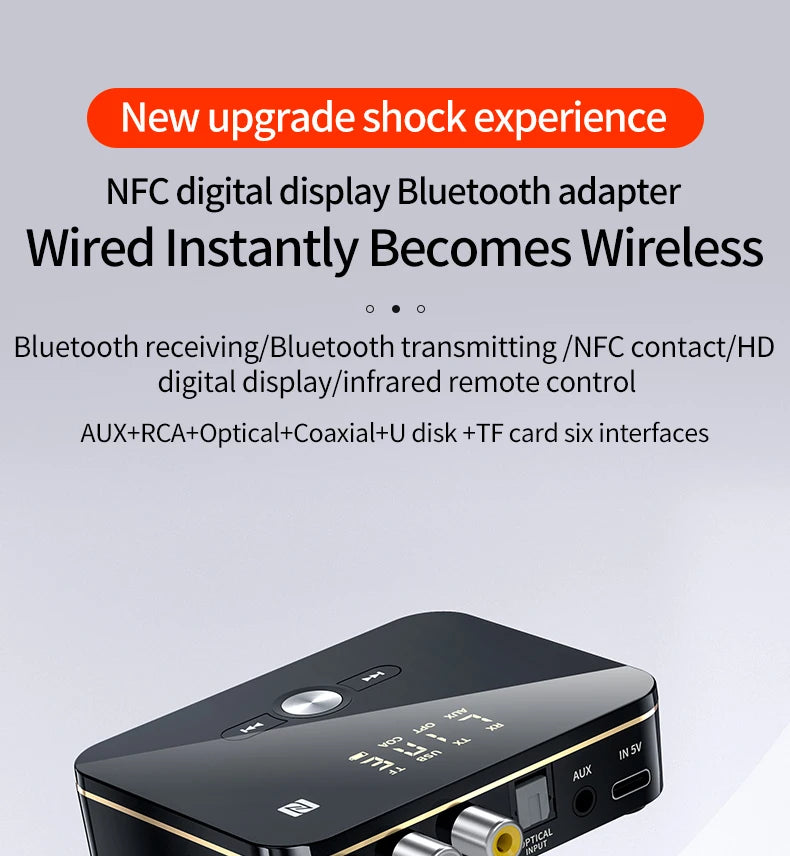 Bluetooth 5.0 Receiver Transmitter FM Stereo AUX 3.5mm Jack RCA Optical Wireless Audio Adapter Remote Control For TV  Car Kit