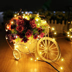 1M 2M 3M 5M Copper Wire LED String Lights Battery Operated Holiday Lighting Fairy Garland For Christmas Tree Wedding Party Decor