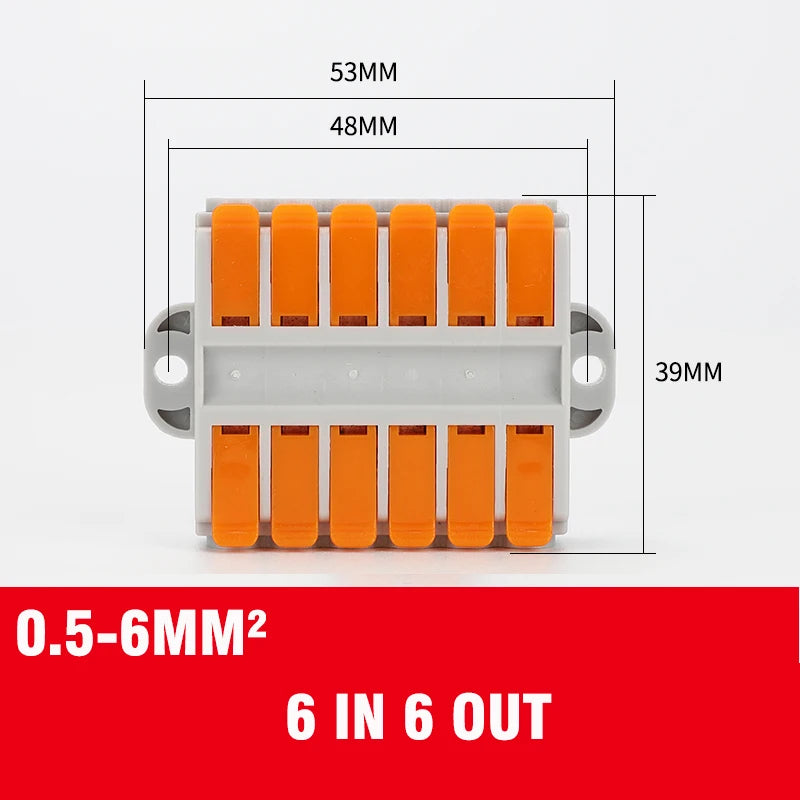 Wire Connector 2/3/4/5/6 Pin Universal Docking Fast Wiring Conductors Push-in Terminal Block Cable Splitter High Power Connector