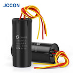 2Pcs CBB60 Double Start Capacitor for Washing Machine Motor High Stability Flame-Retardant High Insulation Resistance 6UF+4UF
