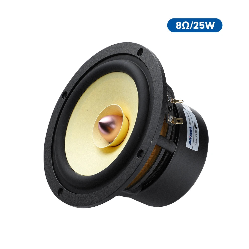 AIYIMA 1Pcs 5.25 Inch Full Range Sound Speaker 4 8 Ohm 50W Aluminum Cone Bullet Speaker Bookshelf Hifi Home Theater Loudspeaker