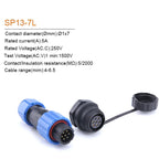 Waterproof Connector IP68 SP13 2/3/4/5/6/7/9PIN  Male Plug & Female Socket  Panel Mount Wire Cable Connector Aviation Plug
