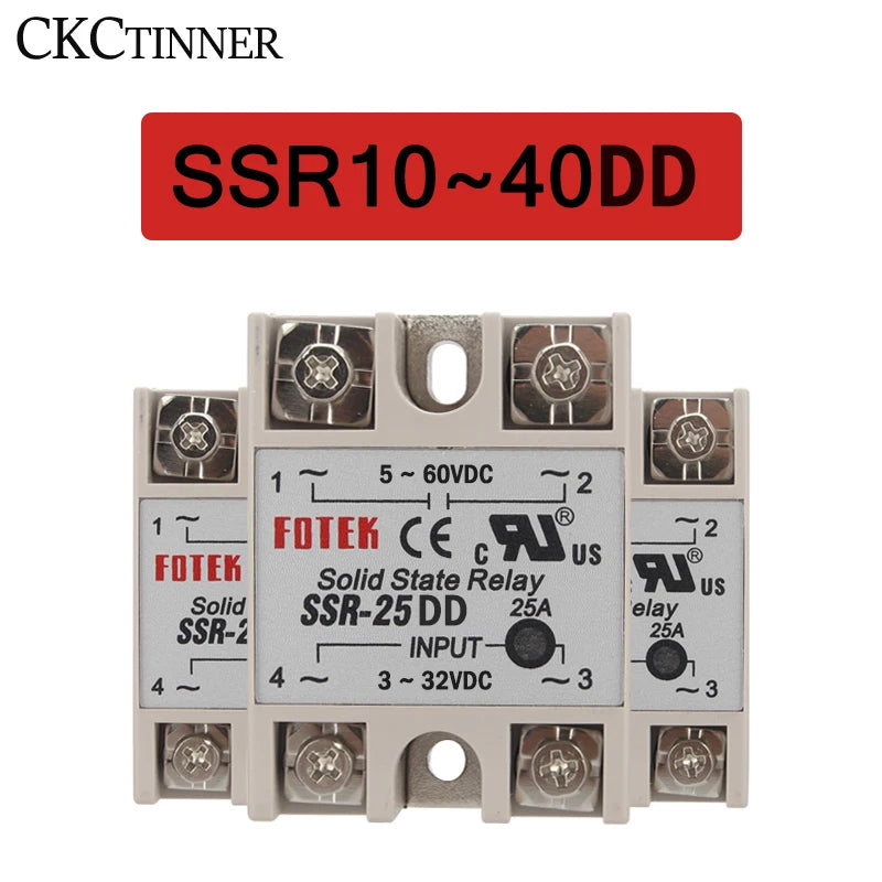 SSR -10DD 25DD 40DD DC Control DC SSR White Shell Single Phase Solid State Relay 5~60VDC TO 3~32VDC