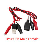 Alligator Cilps to USB/Banana Plug Test Cable Lead Jumper Wire  Male Female DC 5.5x2.1 Crocodile Clip Probe Power Supply Adapter