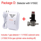 KONLEN LPG Natural Gas Leakage Detector Wireless 433Mhz Sensor With Solenoid Valve