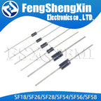 50pcs SF14 SF24 SF34 SF54 SF16 SF26 SF36 SF56 SF18 SF28 SF38 SF58 DIP super fast recovery diode 400/600V 1A2A3A5A