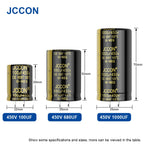 2Pcs JCCON Audio Electrolytic Capacitor 25V 35V 63V 100V 200V 250V 400V 450V 6800UF 10000UF 22000UF For Hifi Amplifier Low ESR
