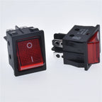 5pcs 30A 250V KCD2 KCD4 Rocker Switch DPST 4 Pin 6Pin Red Lighted 120V Rocker Toggle Switch ON Off Heavy Duty 22*29 High voltage