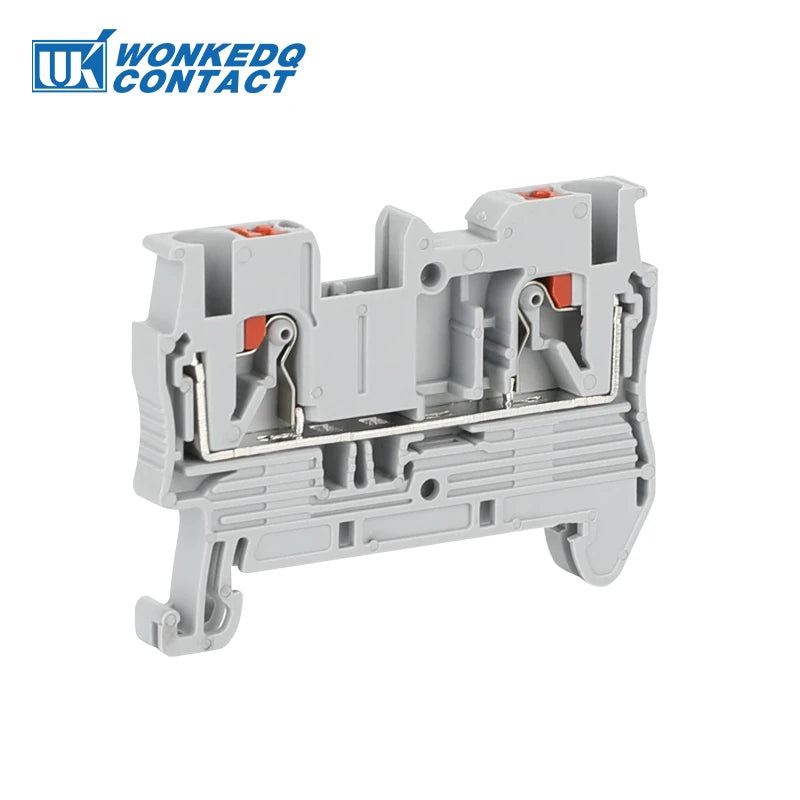 PT10-PE Push-in Ground Feed Through Din Rail Terminal Block 10mm² Protective Earth Plug Wire Electrical Connector PT 10-PE