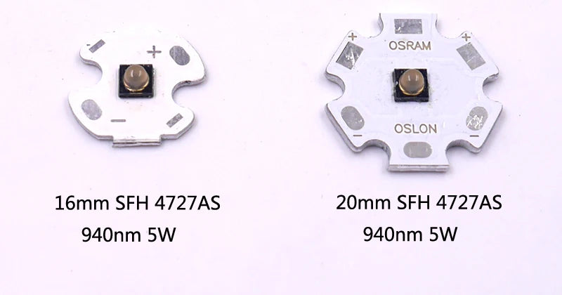 IR 850nm 940nm 5W LED Emitter SFH 4715AS SFH 4725AS Aluminum Plate 17mm 4*AMC7135 1400mAh 1-Mode Driver Board Set