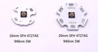 IR 850nm 940nm 5W LED Emitter SFH 4715AS SFH 4725AS Aluminum Plate 17mm 4*AMC7135 1400mAh 1-Mode Driver Board Set