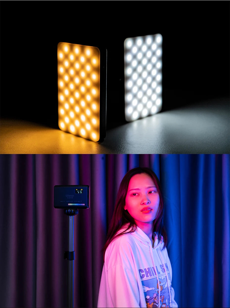 Ulanzi VL120 Full Color RGB Video Light 2500K-9000K LED Photography Lighting Dimmable Camera Light Live Vlog Fill Light