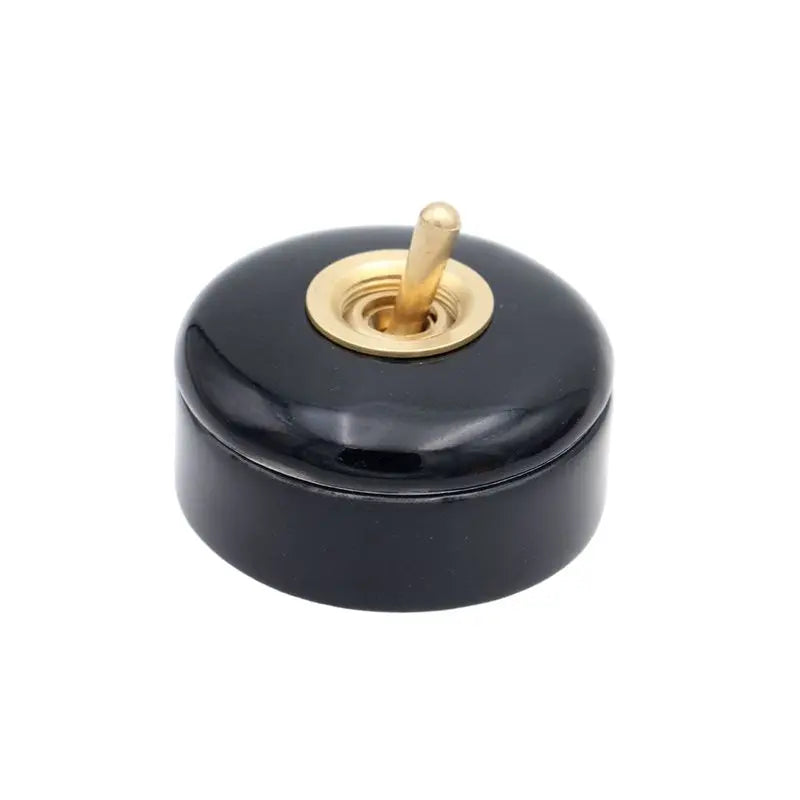 AC 250V Vintage Ceramic Toggle Switch Brass Lever Rocker Retro ON OFF Wall Switch Classical Lamp Switch