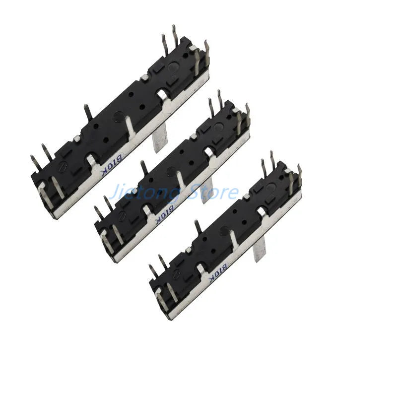 1pc 45mm Sliding Potentiometer 4.5cm Stereo Channel B10K Axis Length 15mm Sliding Stroke 30mm