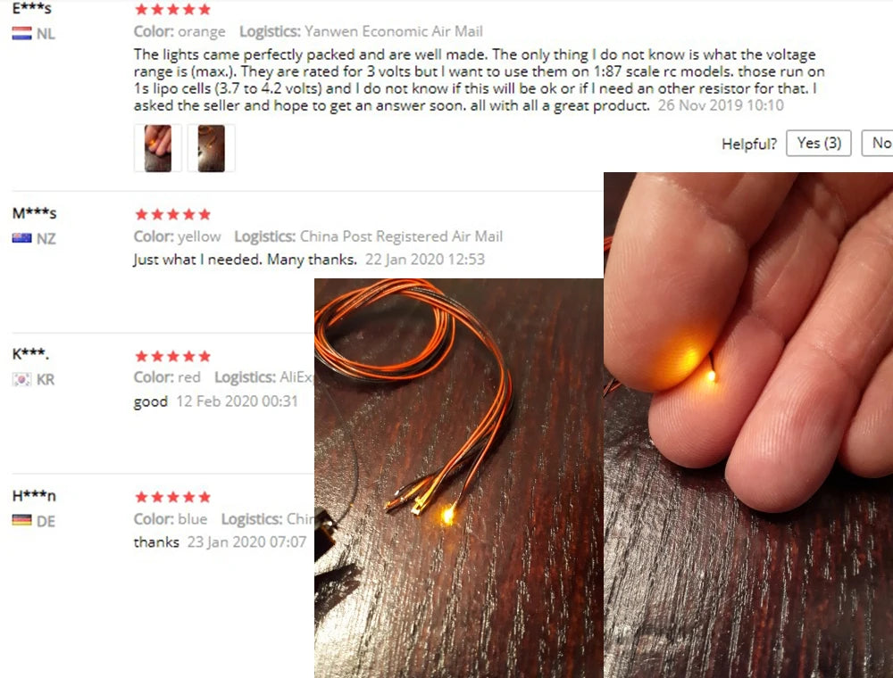 5pcs 0402 Microm SMD Led 12V Model Train HO N OO Scale Pre-soldered Micro Litz Wired LED Leads Wires 20cm DIY Model Making