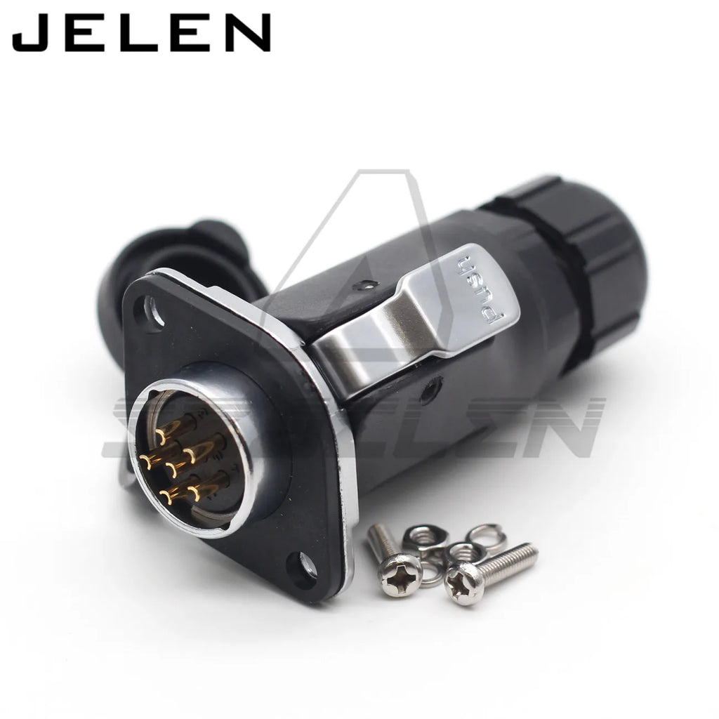 XHE20,  IP67 2/3/4/5/6/7/8/9/10/12 pin Waterproof connector, M20 Panel mount power cable connector male(socket) and female(plug)