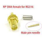 New 1- 10PCS SMA  Male Plug Female Jack /RP RF Coax Connector Crimp For LMR100 RG174 RG316 Cable Straight Goldplated Adapter