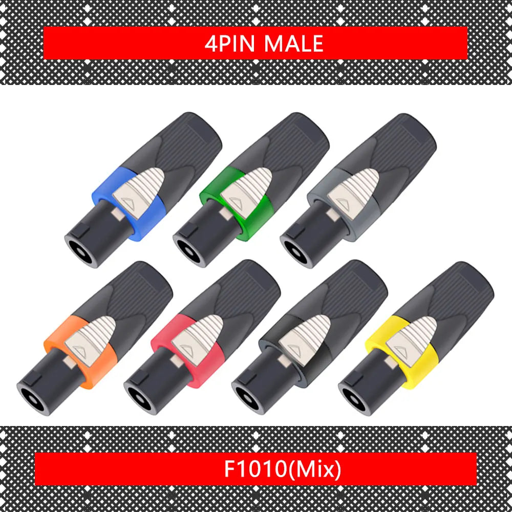 10PCS Speaker Powercon connector NL4FX Speakon 4 Pole Plug Male Professional audio power plug Red&Blue