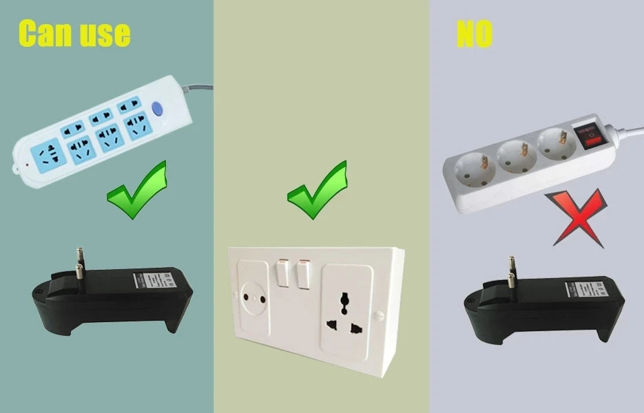 EU Socket Universal Charger For 3.7V 18650 26650 16340 14500 Li-ion Rechargeable Battery Single Slot Automatic Charger