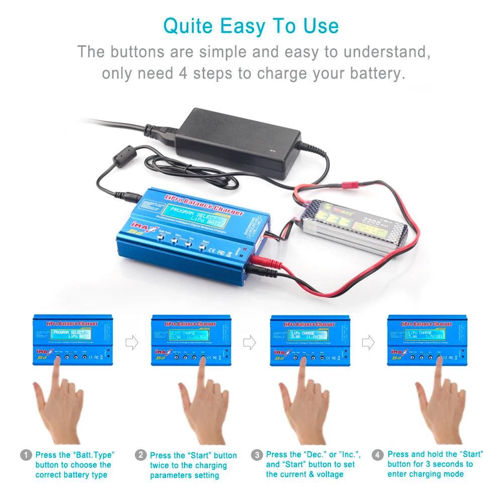 HTRC IMAX B6 80W RC Charger for Lipo NiMh Li-ion Ni-Cd Battery Charger RC B6 Charger Lipro Discharger Digital Balance Charger