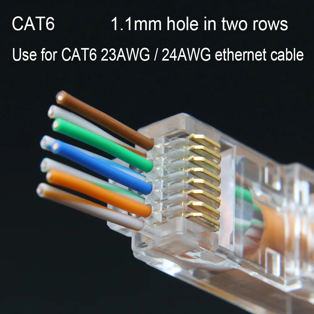 Xintylink RJ45 Connector CAT6 50U/6U Ethernet Cable RG45 Plug CAT5E UTP 8P8C RJ45 CAT6 Network Modular LAN Jack CAT5 Keystone