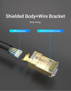 Vention RJ45 Connector Cat8 8P8C Modular Ethernet Cable Cat 8 FTP Head Plug Gold Plated 40Gbps Crimp Network Connerctor Cat8