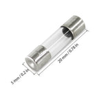 100Pcs/Set 5x20mm Quick Blow Glass Tube Fuse Assorted Kits,Fast-blow Glass Fuses 0.2A 0.5A 1A 2A 3A 5A 8A 10A 15A 20A