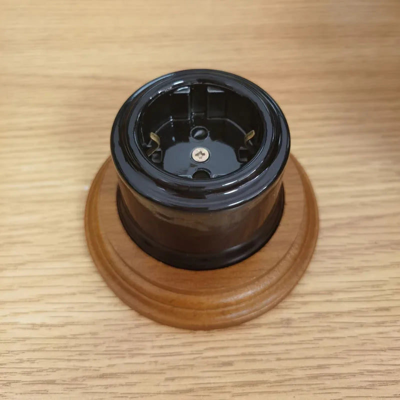 EU Ceramic Rotary Switch Wall Lamp Smart Light Knob Switch EU Socket 10A 250V For Home Decoration