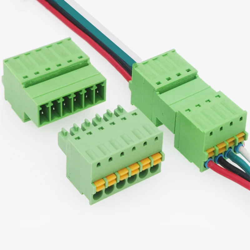 2/5/10 Pairs 15EDG 3.81mm Terminal Block Solder-free Male and Female Docking 3.81MM Screw-free Spring Terminal 2/3/4/5/6/7/8P