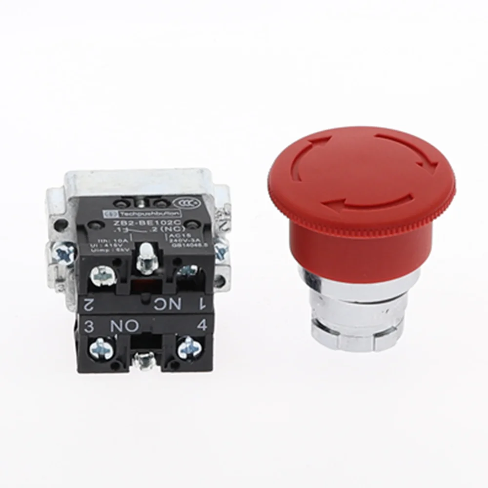 XB2 Red Mushroom Head Emergency Stop Button Switch 22mm 10A/415V XB2-542 XB2-545