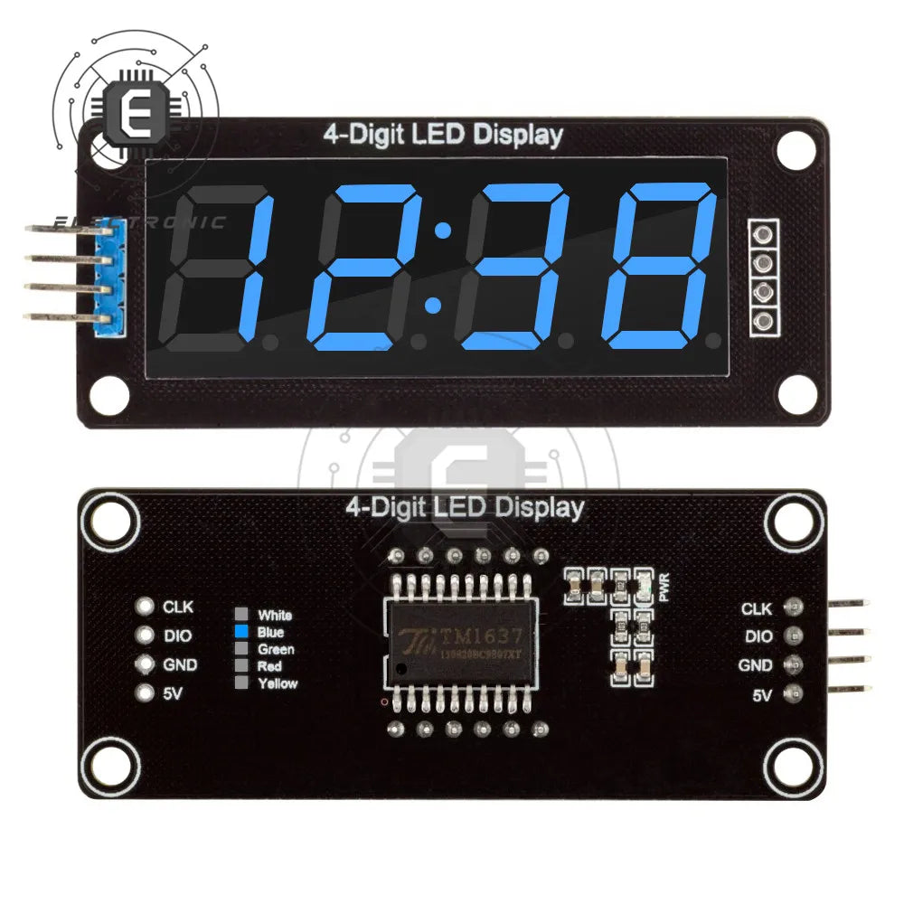 0.56inch TM1637 4-Digit LED Digital Display Tube Decimal 7-Segments Available in Multiple Colors