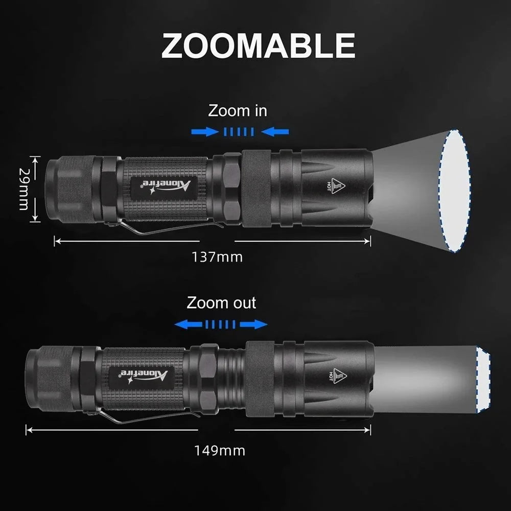4 in 1 Multicolor Zoom Led White/Red/Green/Blue Lighting Flashlight Outdoor Hunting Photographic Selfie Hiking Camping Totch