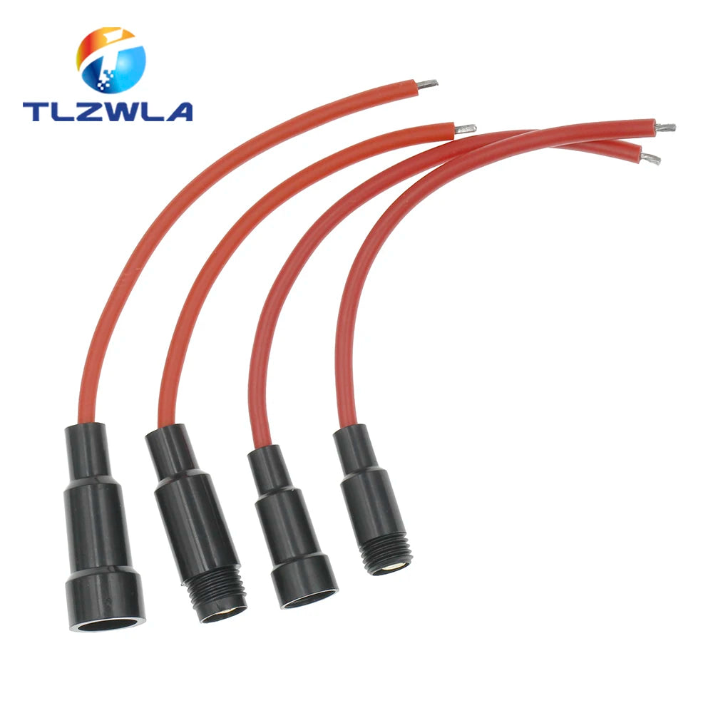 5PCS 5*20mm 6*30mm Glass Fuse Holder Screw Type 5X20mm with 22 20 18 16 14AWG Wire Cable 250V 5X20MM Glass Fuse Tube Fuse Casing