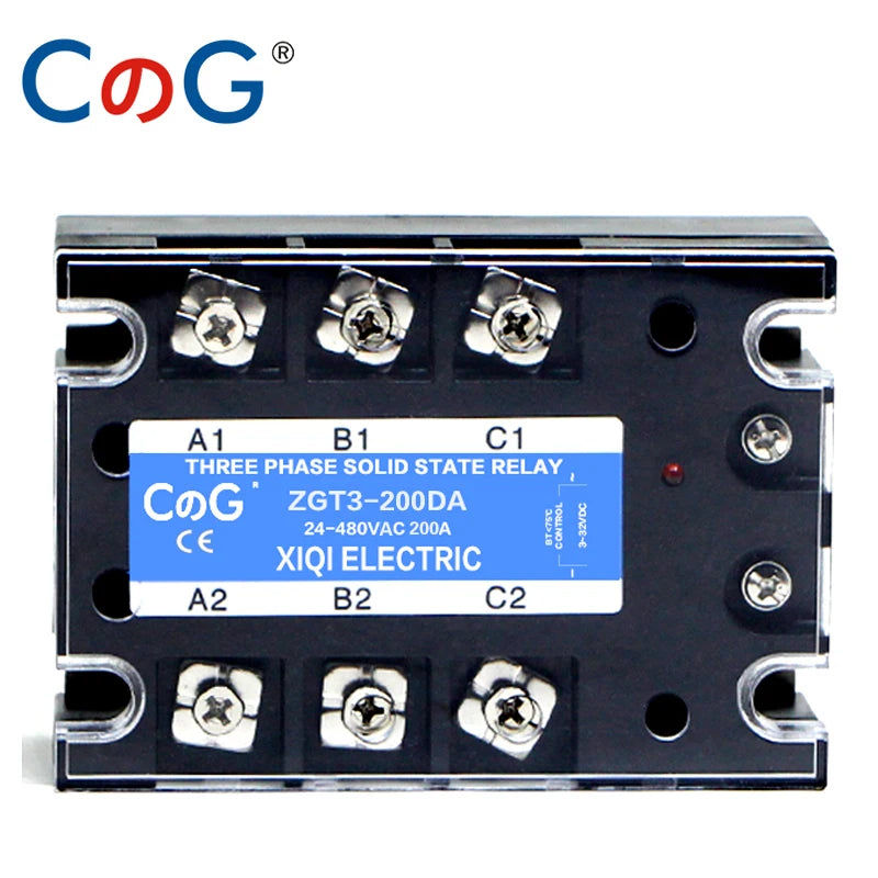 CG 3 Phase 10A 25A 40A DA 60A 80A 100A 150 200A Three Phase SSR 3-32V DC Control 24-480V AC Solid State Relay SSR AC Three DC-AC