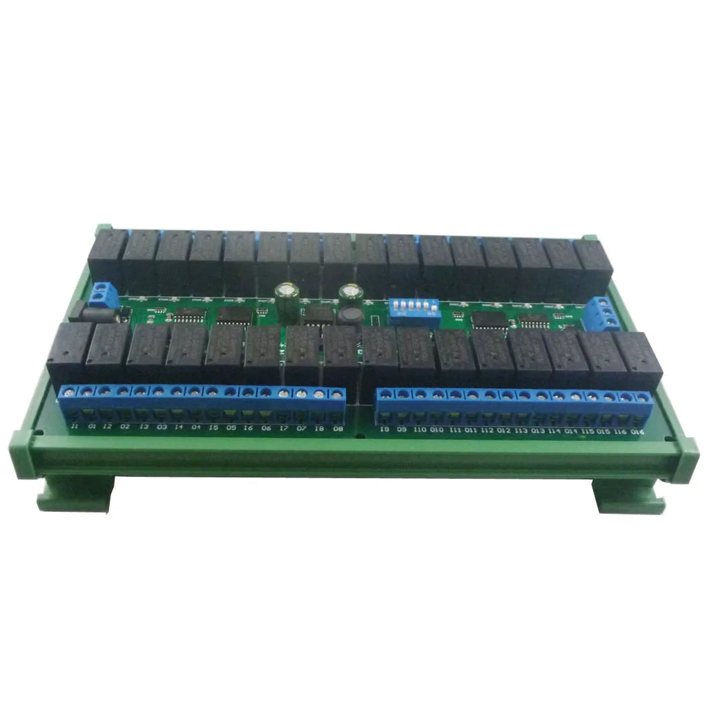 DC 12V 24V 32 Channels Modbus RTU RS485 Bus Relay Module UART Serial Port DIN35 Rail Board for PLC LED Home Automation Door Lock
