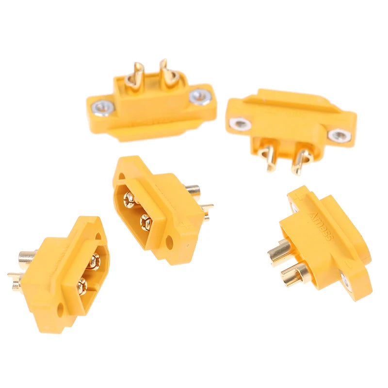 5pcs XT60E-M Mountable XT60 Male Plug Connector Model Aircraft Power Battery Plug Fixed Version Male XT60E1-M
