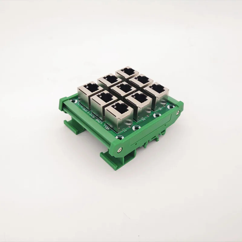 RJ45 8P8C Jack 9-Way Buss Breakout Board,Terminal Block, Connector.