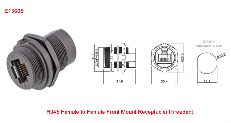 RJ45 CAT5E CAT6A Shield Waterproof RJ45 Ethernet IP67 Connector PCB Panel Mount With Pigtail Cable Outdoor Connector L = 0.3M