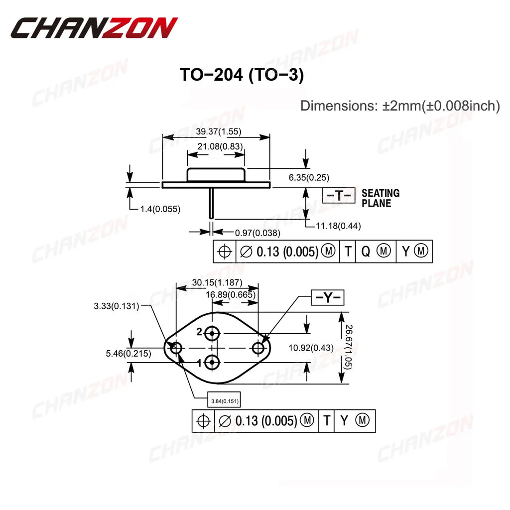 2Pcs MJ802 TO-3 Power Mosfet Transistor Bipolar Junction BJT Powerful Triode Tube Fets DIP 30A 90V Integrated Circuits