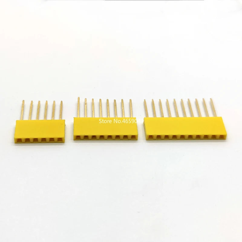 10pcs Pin Header 2.54MM 10MM Long Needle Female Pin Header Strip Stackable Header Connector 1*2/3/4/5/6/8/10/15P