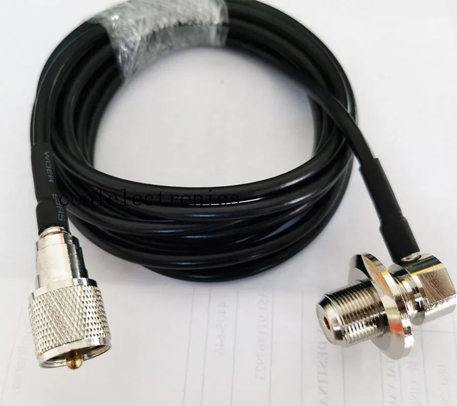 Long UHF PL259 Male to UHF SO239 Female Connector for Car Mobile Radio Antenna RG58 Coax Cable 1/2/3/5/10/15/20/30m