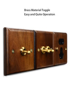 Toggle Wall Switch 1-4 Gang, Solid Wood Frame, EU French Wall Socket, Flush / Surface Mounting, Z6 Wallpad