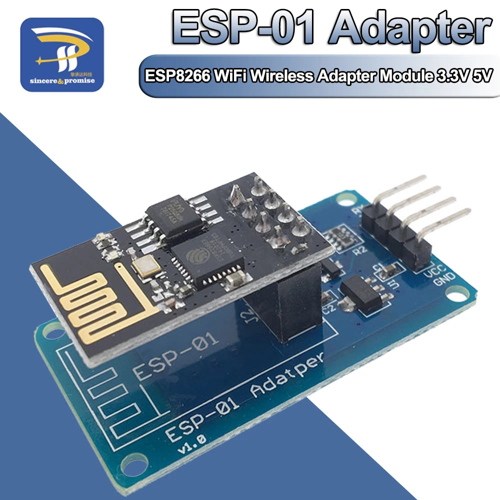 ESP8266 ESP-01 Serial WiFi Wireless Adapter Module 3.3V 5V Esp01 Breakout PCB Adapters Compatible For Arduino