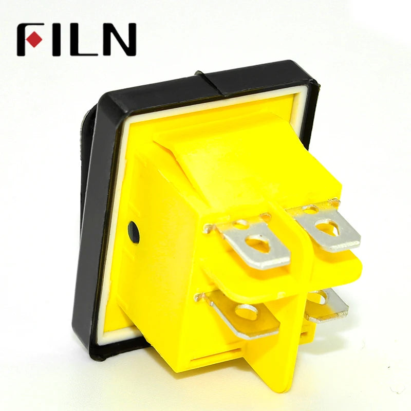FILN KCD4 T85 220V 30A heavy duty red blue green IP68 waterproof led toggle switch 4pins on off marine freeze rocker switch