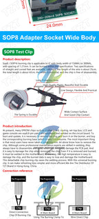 CH341A CH341B 24 25 Series EEPROM Flash BIOS USB Programmer Module + SOIC8 SOP8 Test clip + 1.8V adapter + SOIC8 Adapter DIY KIT