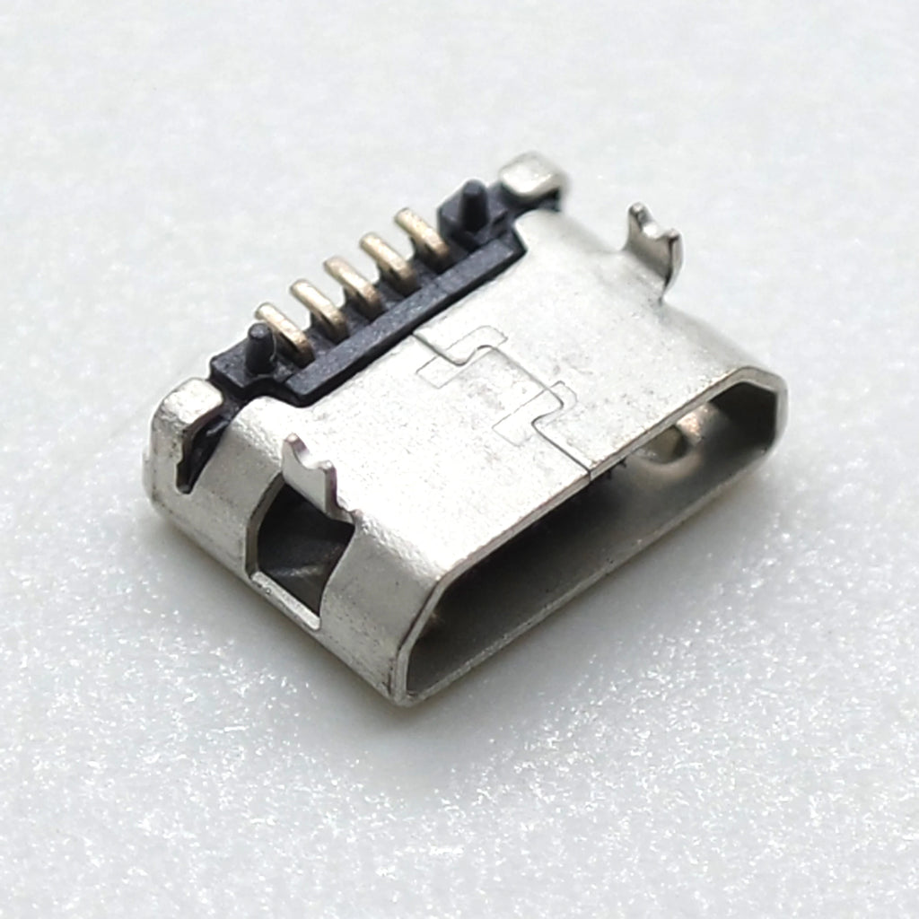10pcs Micro USB Female Base 5p Plug-in Type B 6.4Dip Speaker Charging Base with Column Straight Edge USB Data Connector